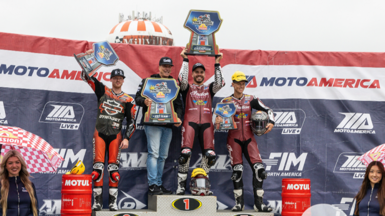 Indian Motorcycle Racing noslēdz vēsturisko 2026. gada King of the Baggers sezonu New Jersey Motorsports Park ar uzvaru 1. braucienā un pilnu Indian Challenger pjedestālu